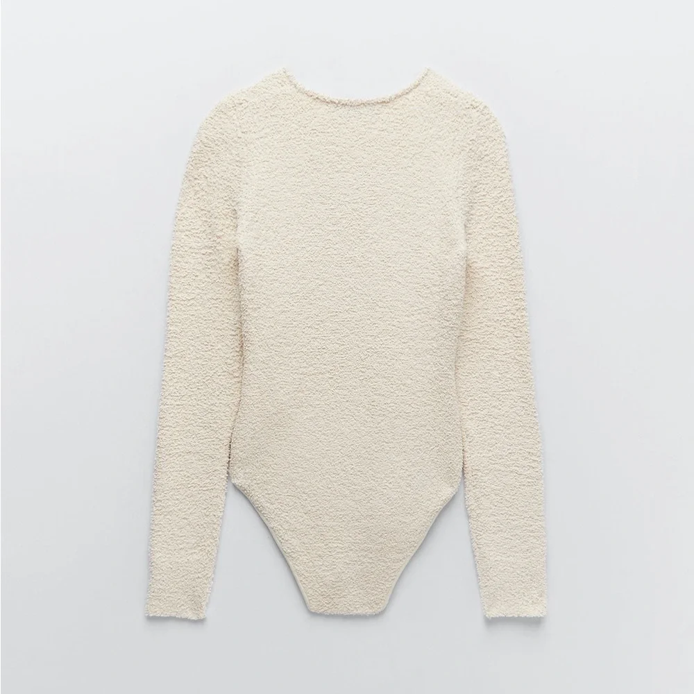 NWOT Zara Textured Knit Bodysuit - Picture 5 of 9